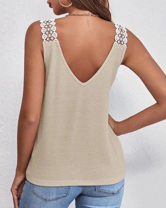 Vest Effen Casual Kant Wafelsteek