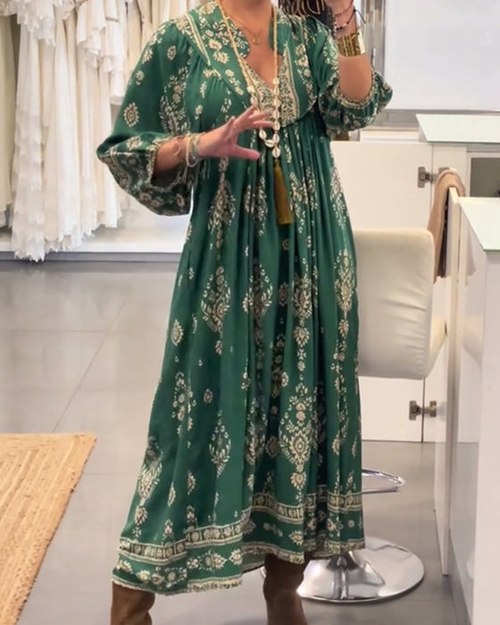 Casual jurk met print en losse zakken