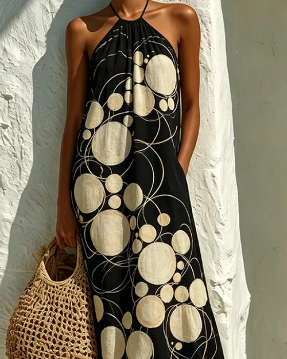 Jurk Halsband Stip Chic