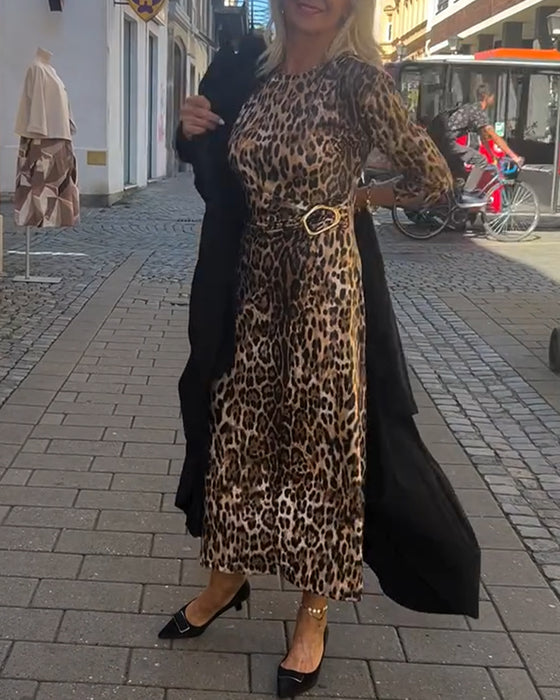 Elegante Jurk Met Luiaardprint