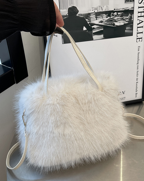 Modieuze Pluche Schoudertas