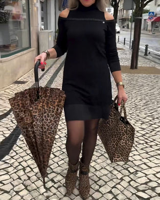 Jurk Off-Shoulder Lange Mouw Mode