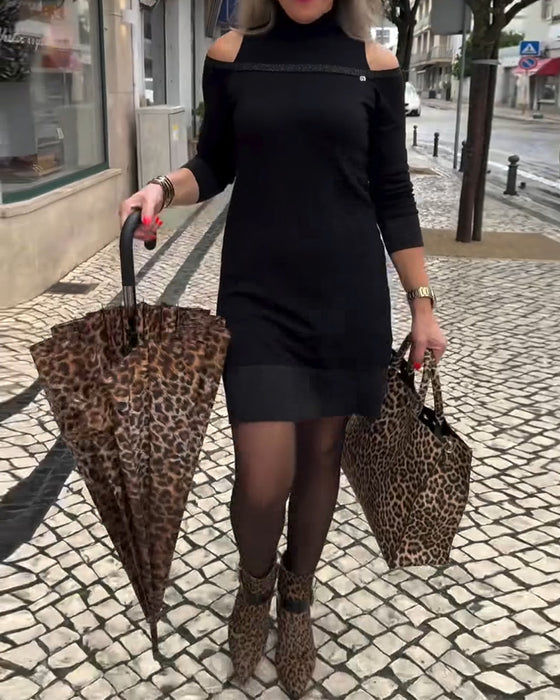 Jurk Off-Shoulder Lange Mouw Mode