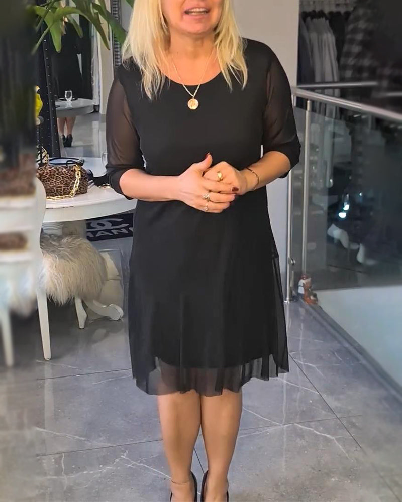 Transparante En Modieuze Effen Jurk