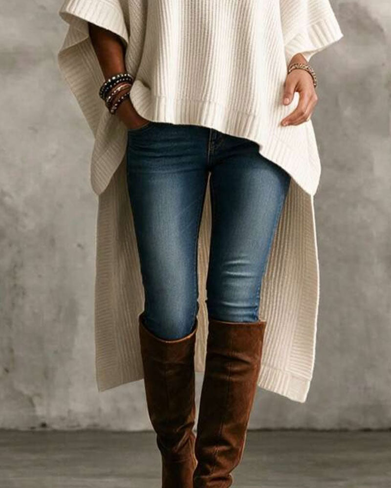 Pullover Turtleneck Cape Onregelmatig