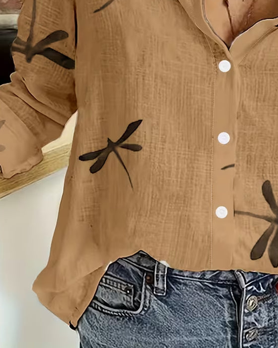 Blouse Libellenprint Lange Mouw