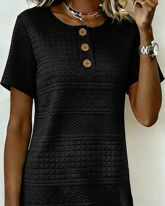 Jurk Drie-Knoop Jacquard Rechte