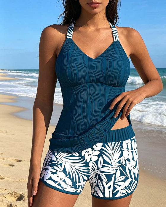 Tankini Halter Tanktop Print