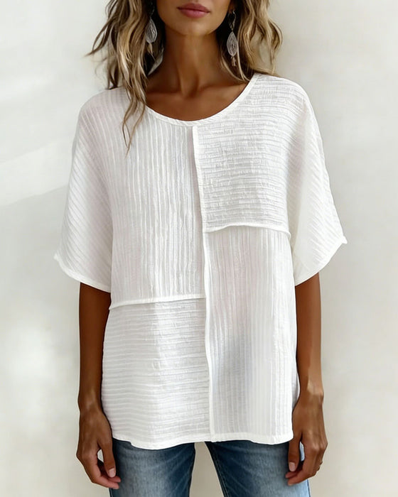 Top Verticaal Gestructureerd Patchwork Los