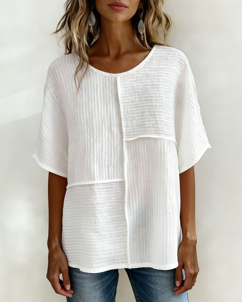 Top Verticaal Gestructureerd Patchwork Los