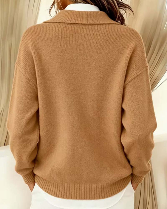 Pullover Lange Mouwen Effen Kleur