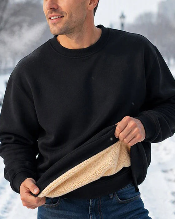 Sweatshirt Rondhals Effen Heren