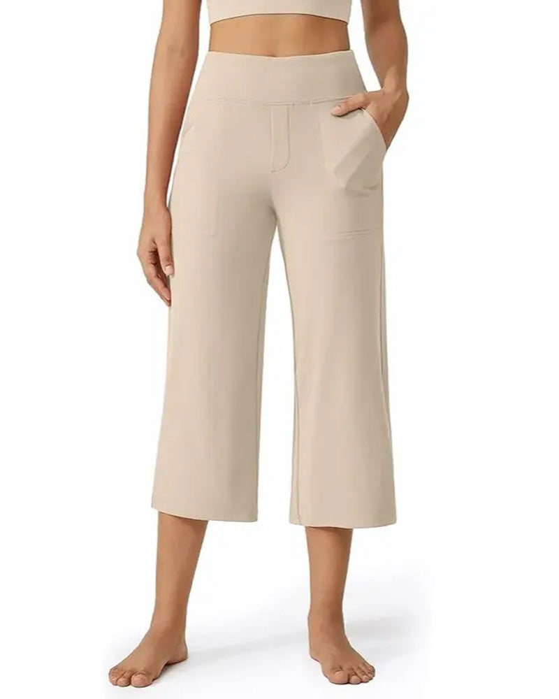 Broek Effen Casual Veelzijdig Cropped