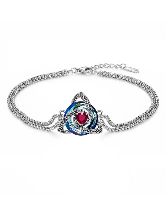 Armband Geboortesteen Keltische Drievoudige Knoop