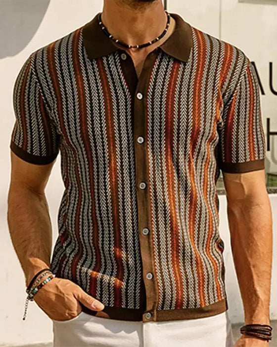 T-Shirt Reverse Heren Korte Mouw Knoop