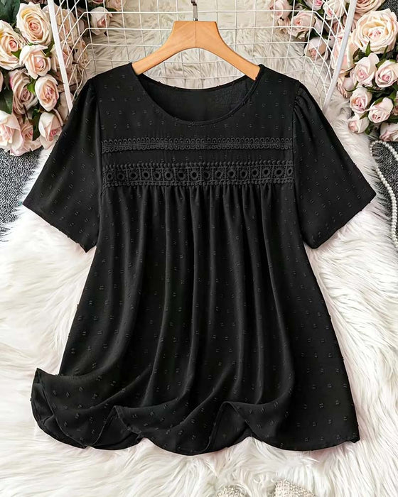 Blouse Rondhals Mode Casual