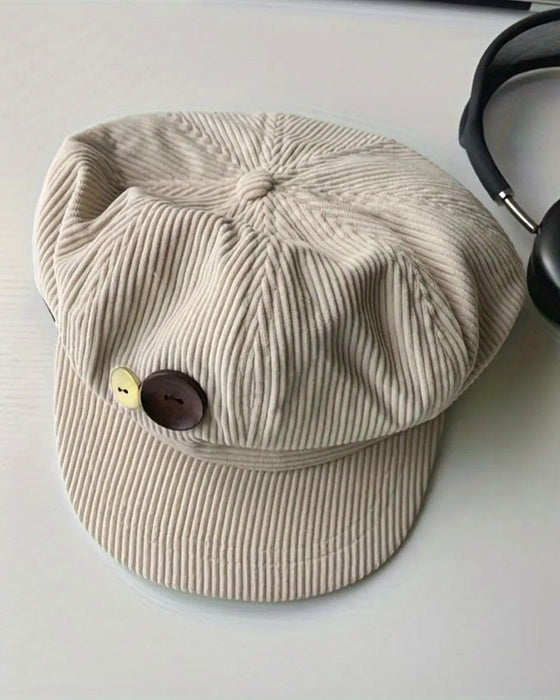 Unisex Vintage Achthoekige Baret