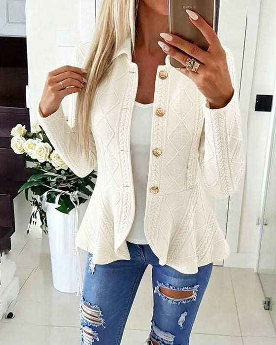 Jas Knoop Casual Effen