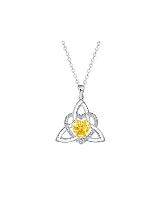 Geboortesteen Keltische Drie-eenheid Knoop Hart Ketting ✨ Hartvormige Keltische Drie-eenheid Knoop Geboortesteen Hanger