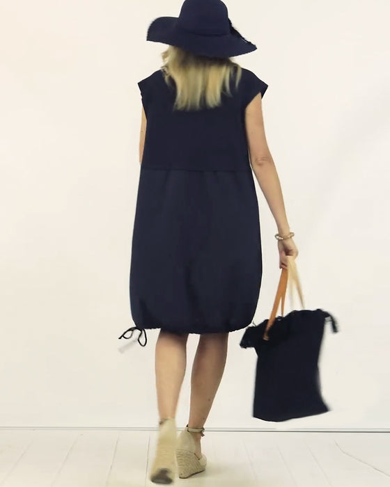 Jurk Ronde Hals Mouwloos Gedrukt