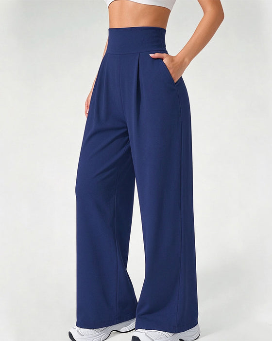 Broek Hoge Taille Zak Effen Wijde Pijp
