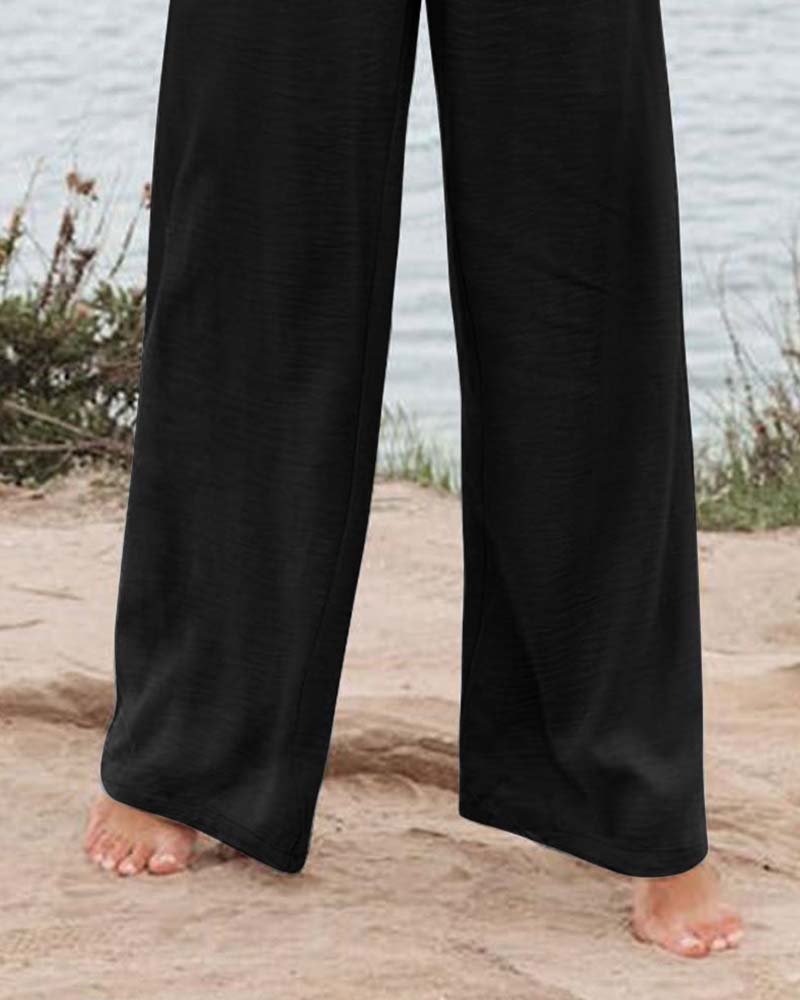 Broek Knoop Elastische Taille Wijd