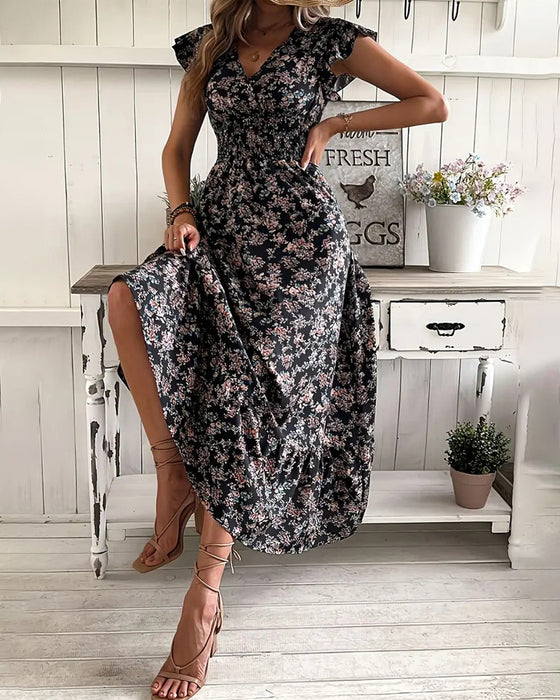 Jurk Bloemen Taille Strik