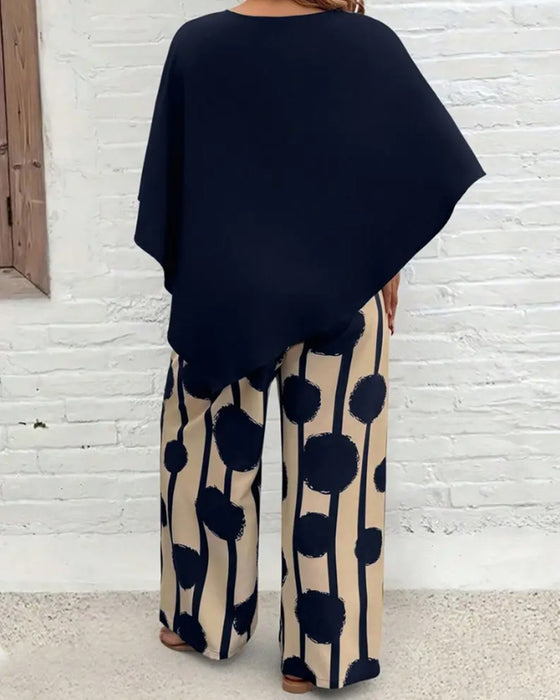 Set Capestijl Top En Bedrukte Wijde Broek