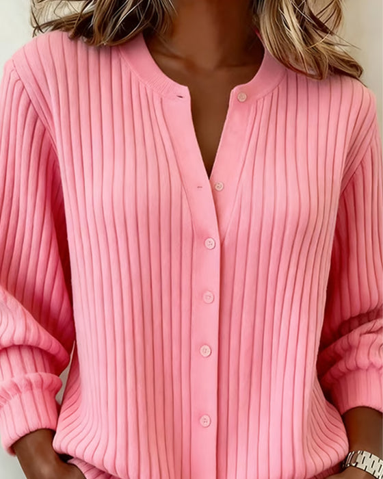 Effen Kleur Langmouwige Pullover Met Ronde Hals