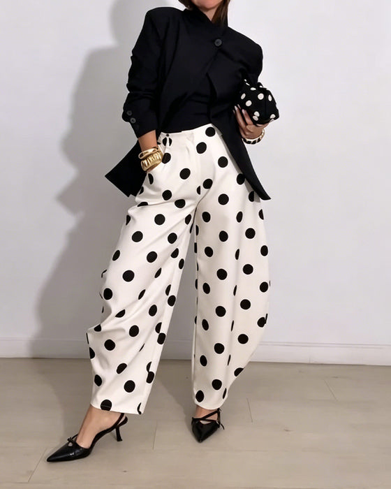 Broek Vintage Polka Dot Casual Harem