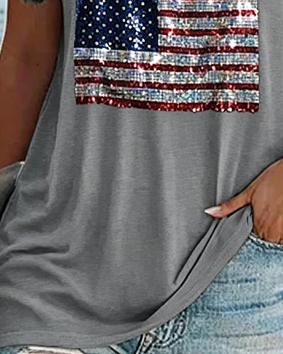 T-Shirt V-Hals Contrast Steek