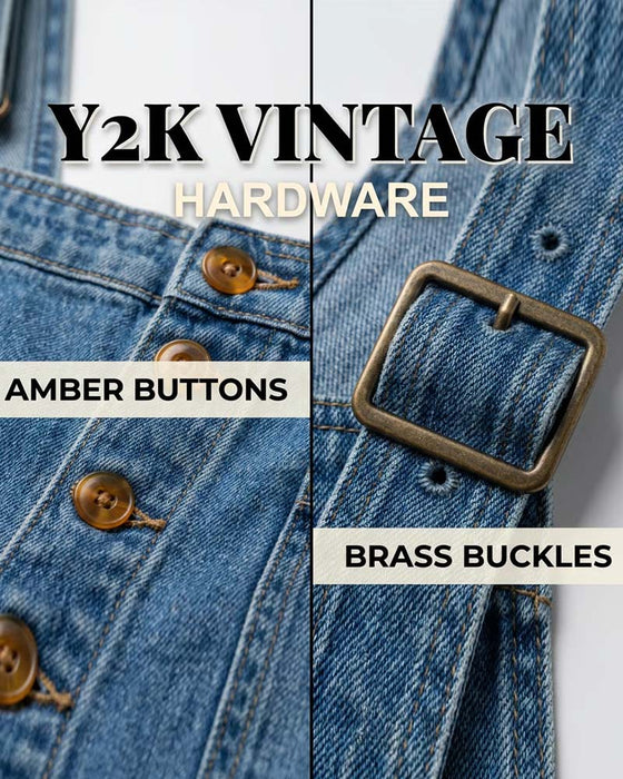 Jumpsuit Spaghettiband Koele Schouder Wijd Been Denim