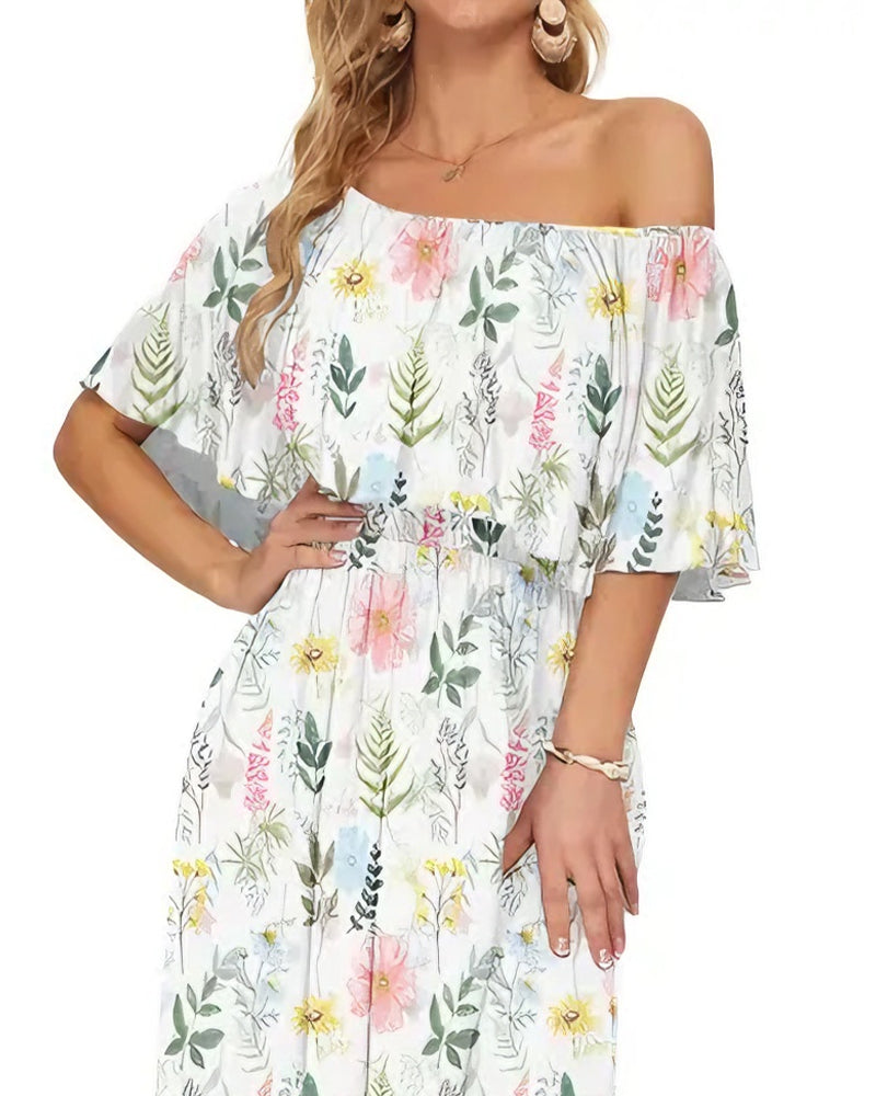 Jurk Elegant Inktwasbehandeling Bloemen Maxi