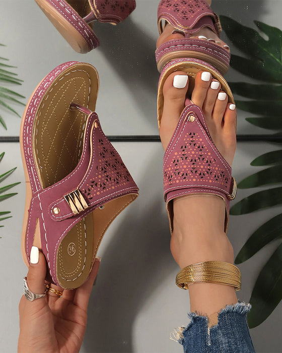 Sandalen Met Dikke Zool Opengewerkt Teenbandje