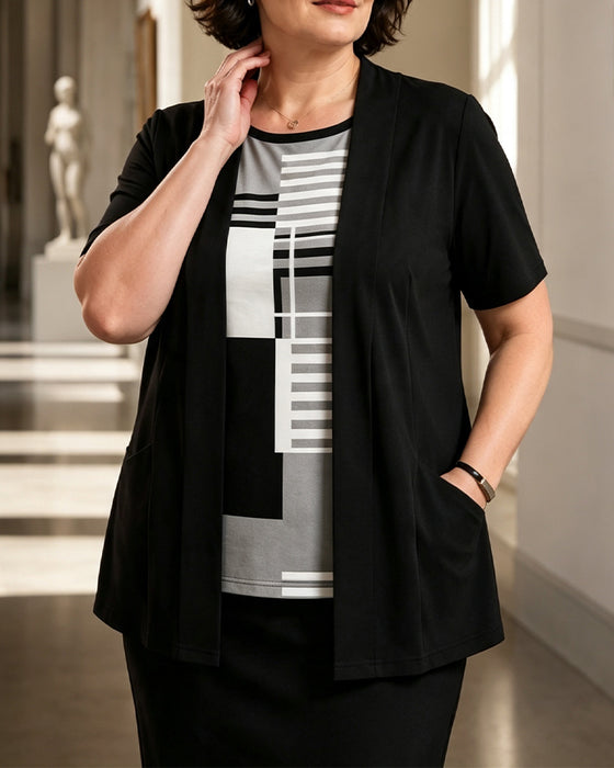 Blouse Patchwork Nep Tweeledig