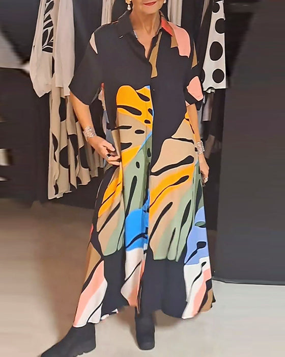 Casual jurk met reversprint