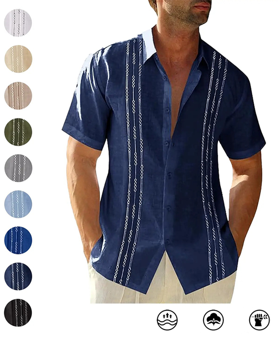 Shirt Heren Knoopsgat Korte Mouw
