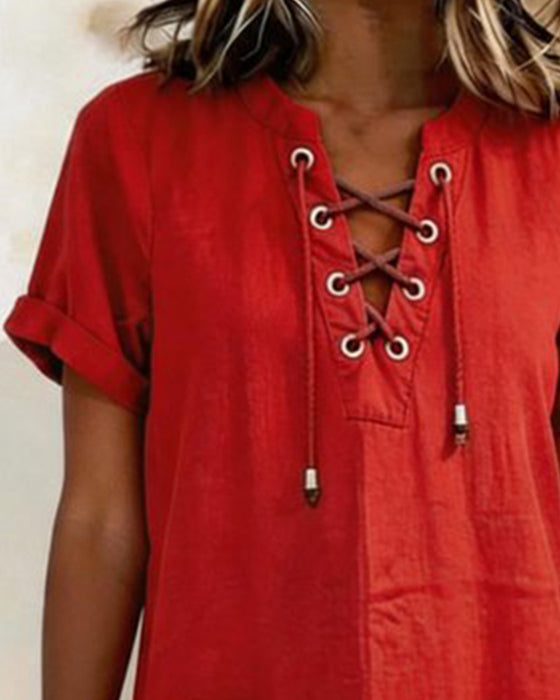 Jurk Strik V-Hals Zak Sheath