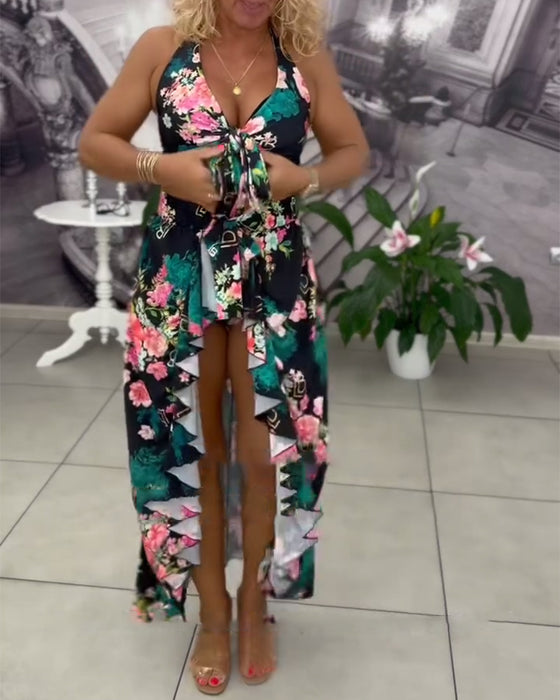 Zwempak Sexy Geprint Zonbeschermend Driedelig