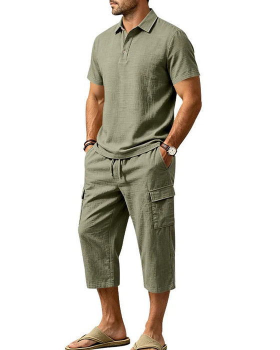 Set Polo Top Capri Broek