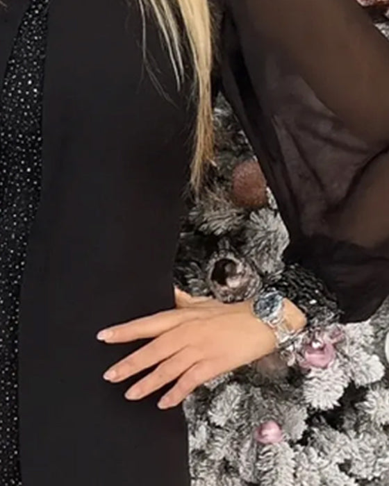 Jurk Faux Tweedelig Modieus Ronde Halslijn