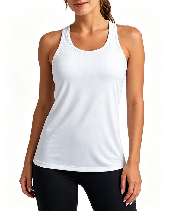 Tank Top Effen Kleur Mouwloos U-Hals Cross-Back