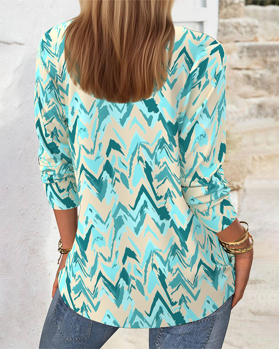 Top Lange Mouw Geprint Casual