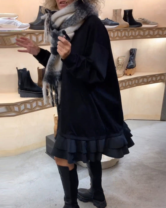 Jurk met een elegant silhouet en lange mouwen