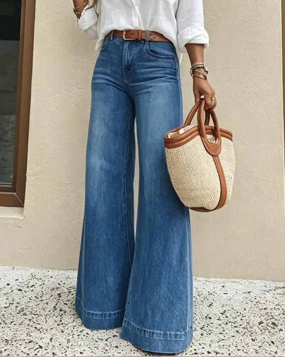 Broek Gradiënt Wijd Been Denim