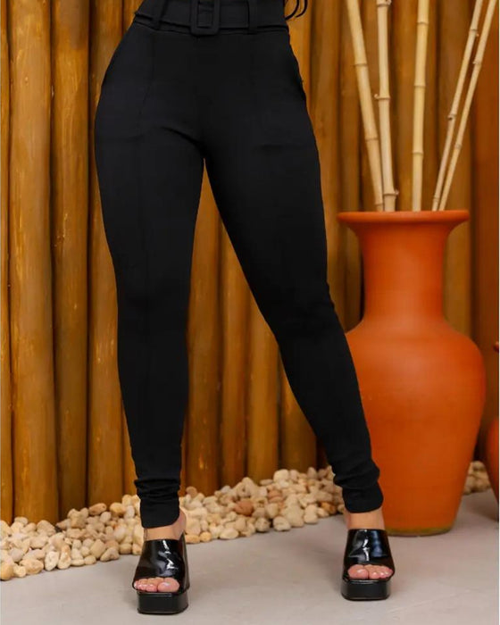 Broek Riem Gestructureerd Slim Tapered