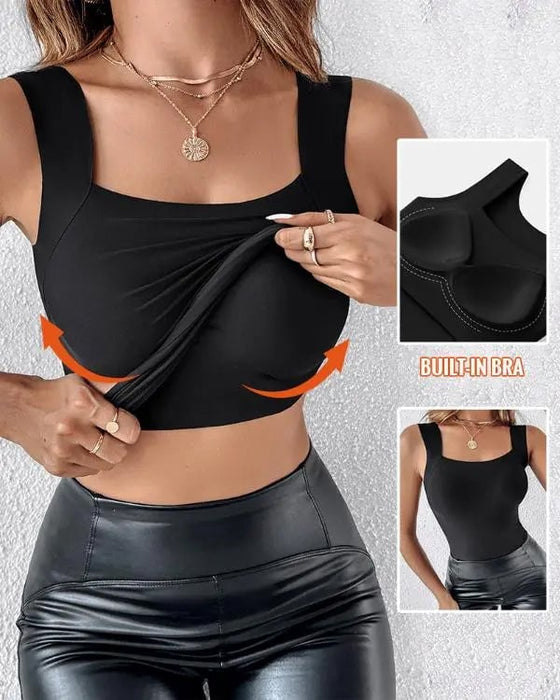 🔥 U-hals Shapewear Tanktop met Ingebouwde Beha