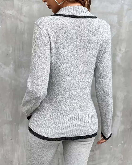 Pullover Lange Mouwen V‑Hals