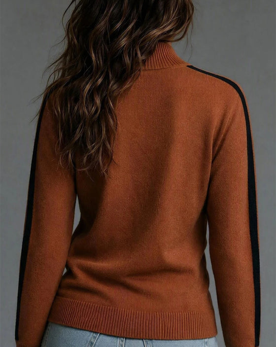 Pullover Coltrui Metalen Knoop Kleurblok