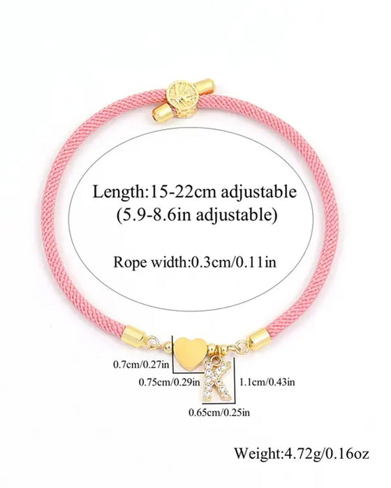 Initieel Hart Charm Link Modieus Armband